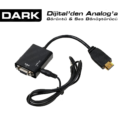 DARK (DK-HD-AHDMIXVGA), HDMI - VGA ve SES Aktif Dijital-Analog Dönüştürücüsü