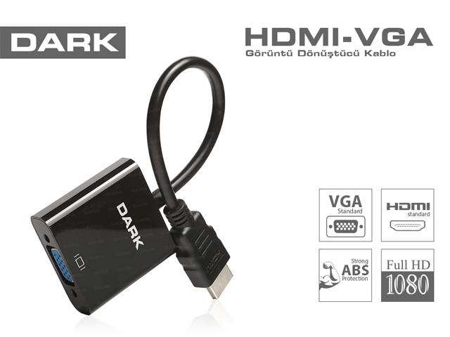 DARK HDMI - VGA Dijital - Analog Dönüştürücü (DK-HD-AHDMIXVGA4)