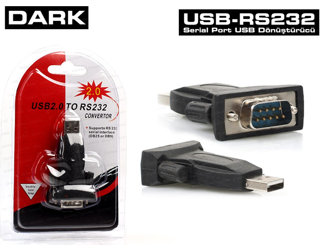 Dark USB 2.0 - RS232 Seri Port Dönüştürücü - DK-AC-USB2RS232