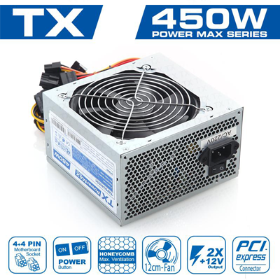 TX PowerMAX 450W 3xSATA, 3xIDE 6Pin PCI-E Güç Kaynağı