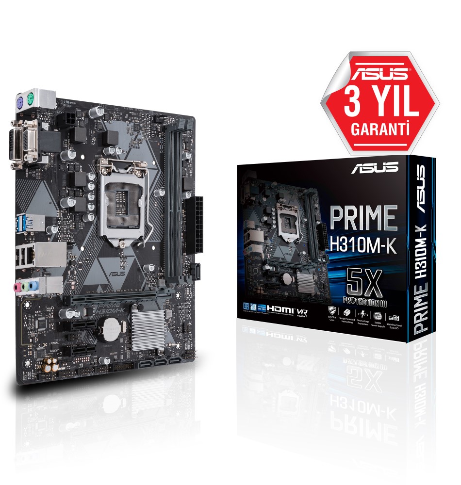 ASUS PRIME H310M-K R2.0 INTEL LGA1151 DDR4 Micro ATX Anakart
